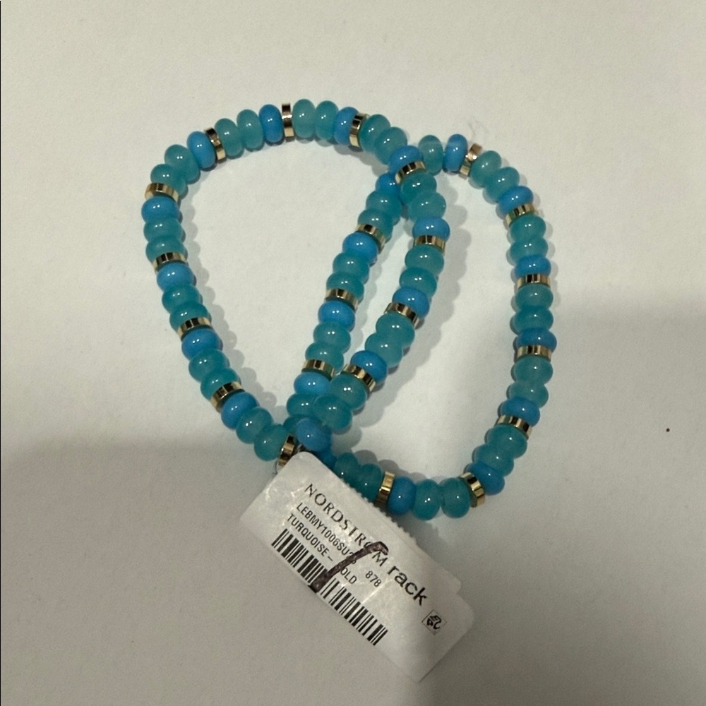 Blue turquoise Beaded Bracelet Set
